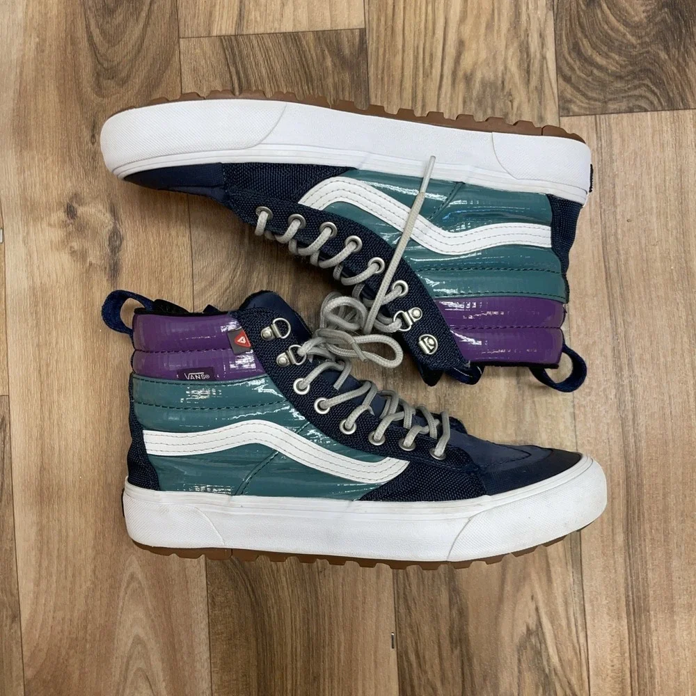 Vans Men's 500714 Blue Teal Purple White Textile Synthetic High‎ Top 9 M-W 10.5